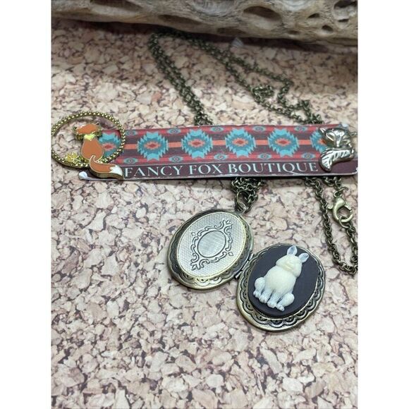 BIRTHDAY GIFT MOM DAUGHTER WIFE GRANDMA BUNNY RABBIT LOCKET PHOTO NECKLACE NEW - Picture 7 of 14